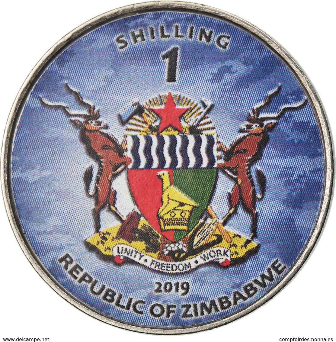 Monnaie, Zimbabwe, Shilling, 2019, Warship -  Porte-avions Llaoning, SPL, Nickel - Zimbabwe