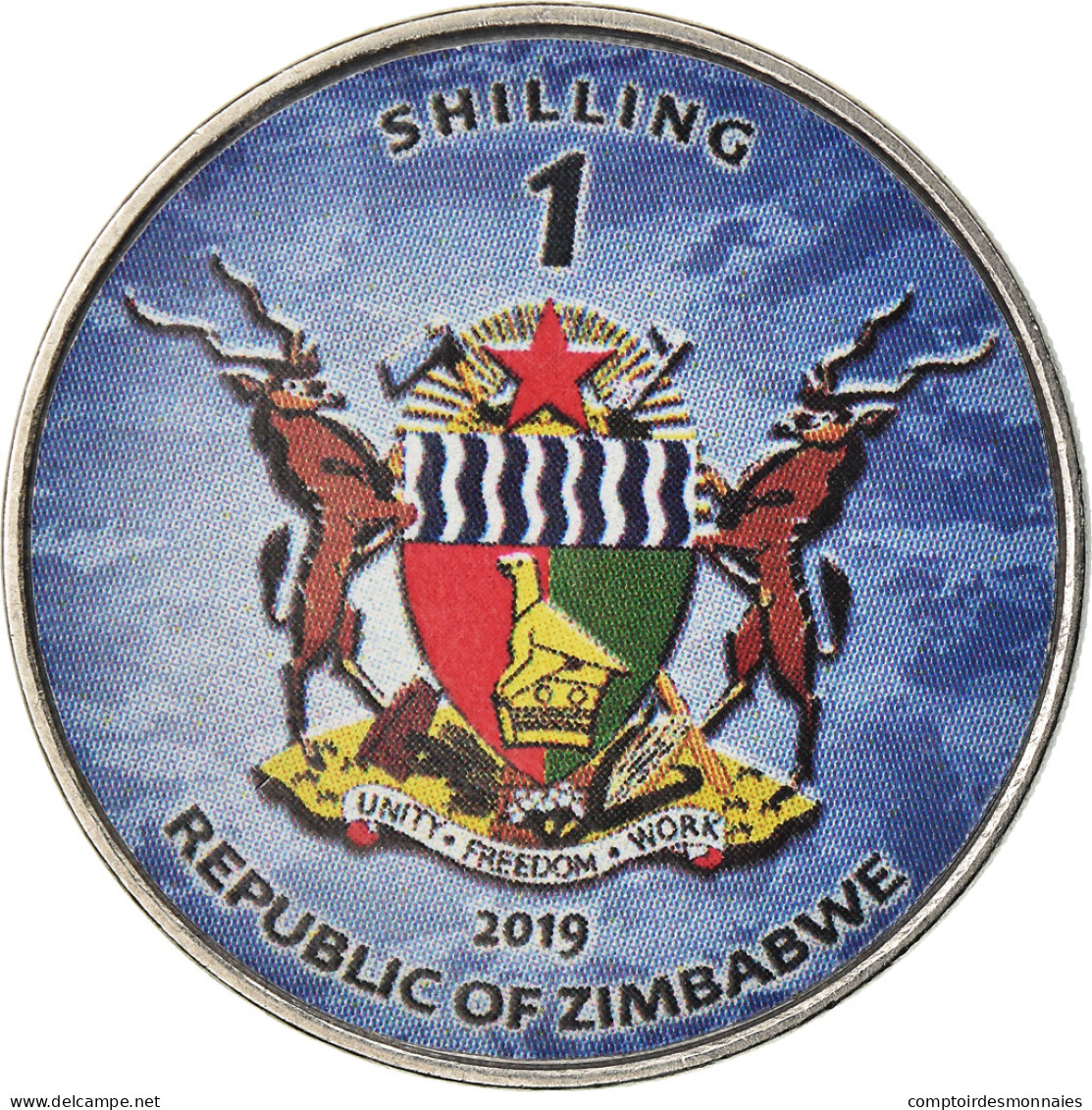Monnaie, Zimbabwe, Shilling, 2019, Warship -  Porte-avions Nimitz, SPL, Nickel - Simbabwe