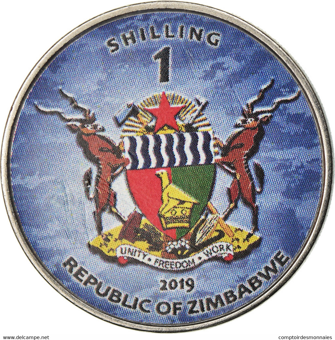 Monnaie, Zimbabwe, Shilling, 2019, Warship -  Porte-avions Queen Elizabeth, SPL - Zimbabwe