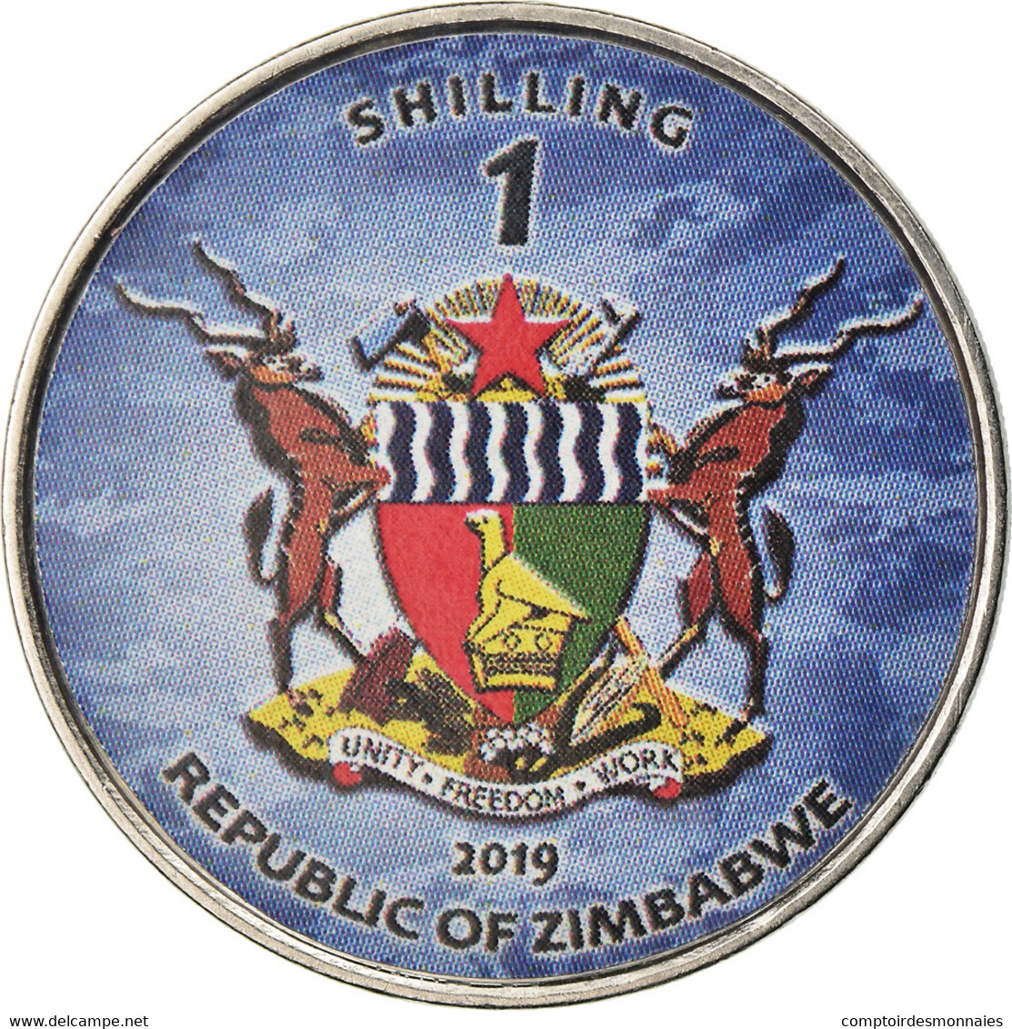 Monnaie, Zimbabwe, Shilling, 2019, Warship -  Porte-avions Ford, SPL, Nickel - Simbabwe