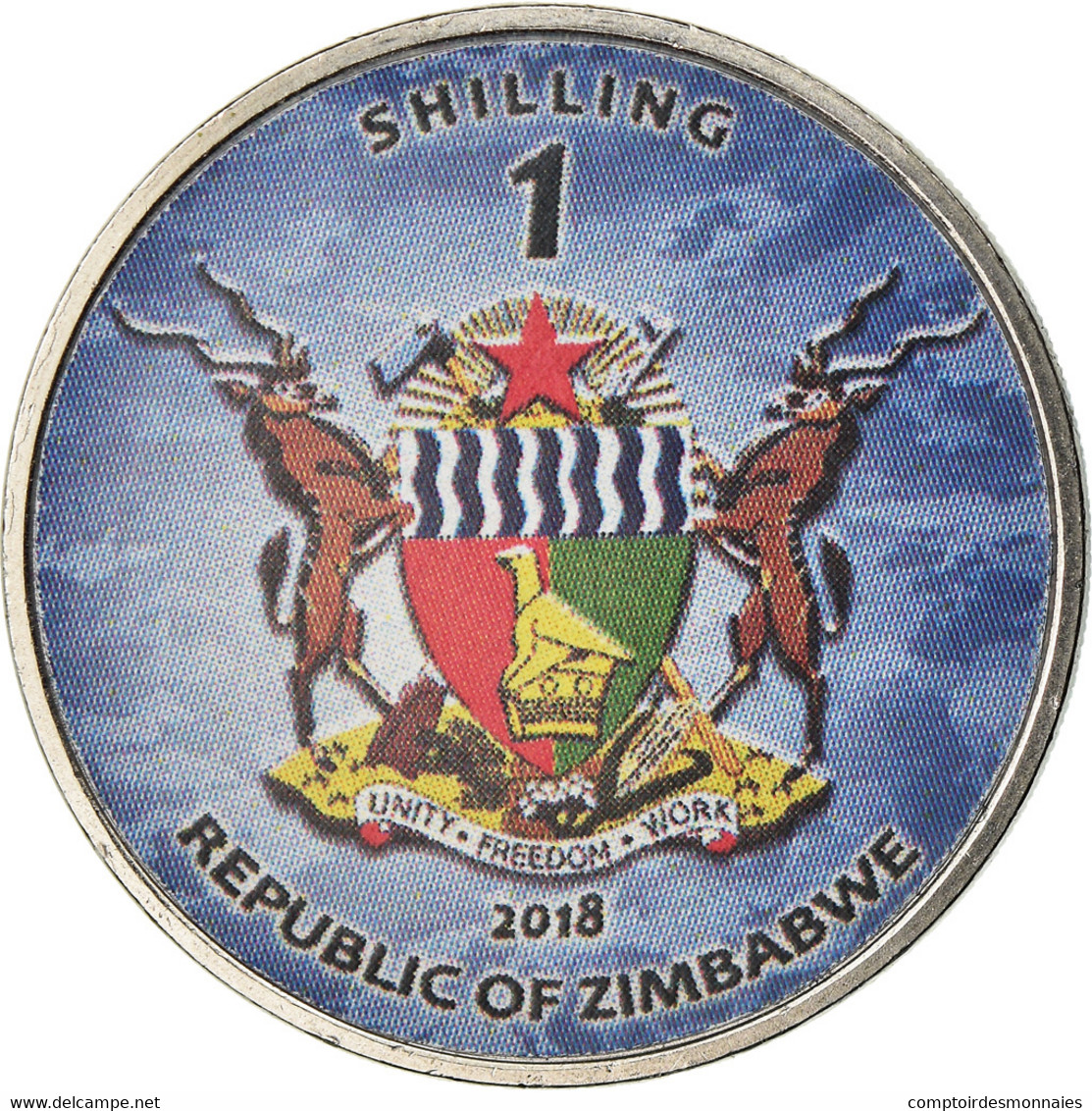 Monnaie, Zimbabwe, Shilling, 2018, Warship -  Destroyer Kolkata, SPL, Nickel - Zimbabwe