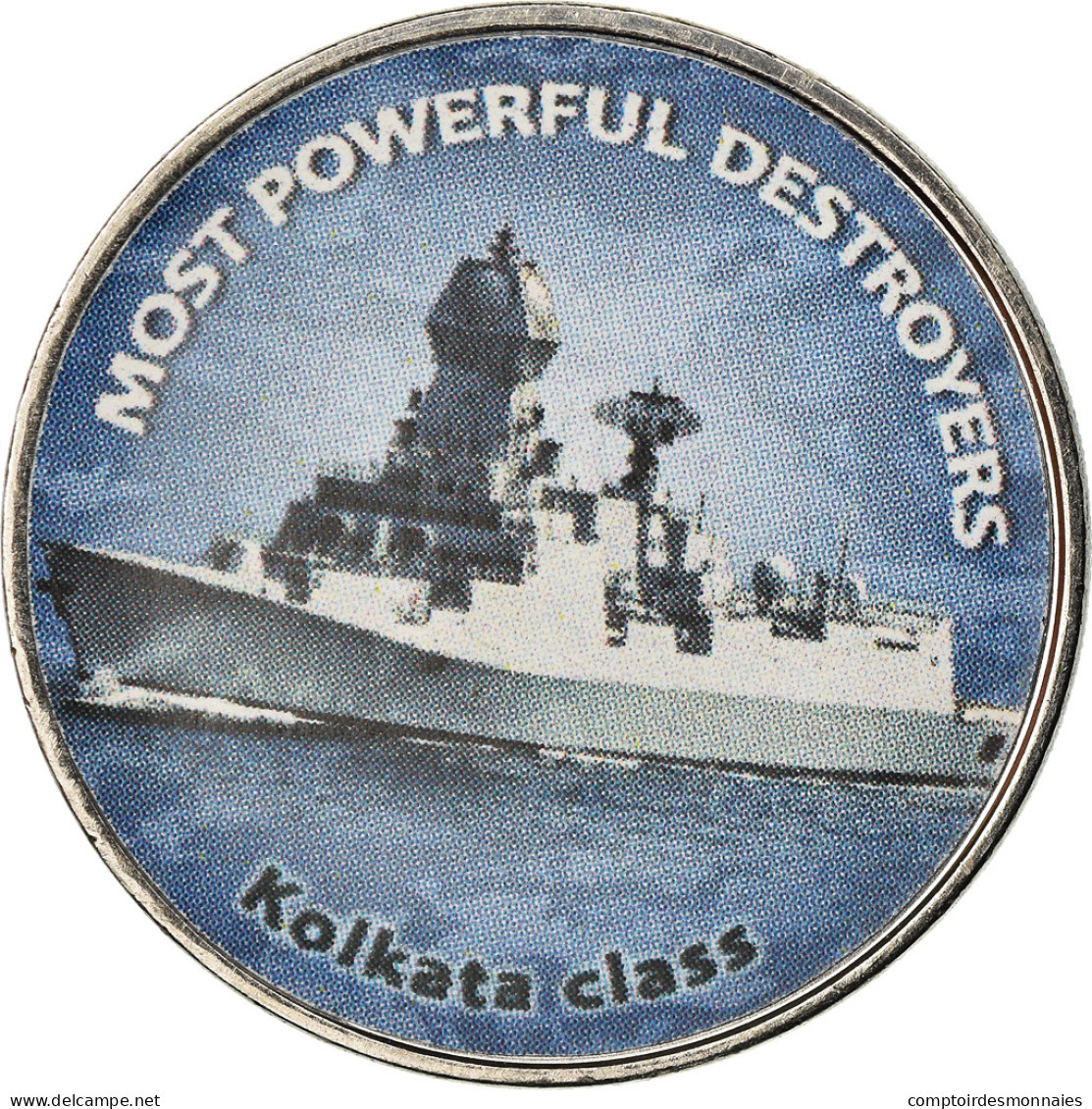 Monnaie, Zimbabwe, Shilling, 2018, Warship -  Destroyer Kolkata, SPL, Nickel - Simbabwe