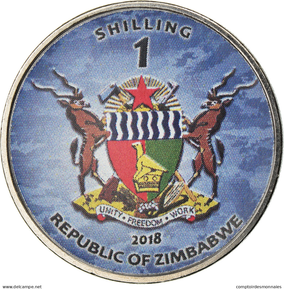 Monnaie, Zimbabwe, Shilling, 2018, Warship -  Destroyer Kolkata, SPL, Nickel - Zimbabwe