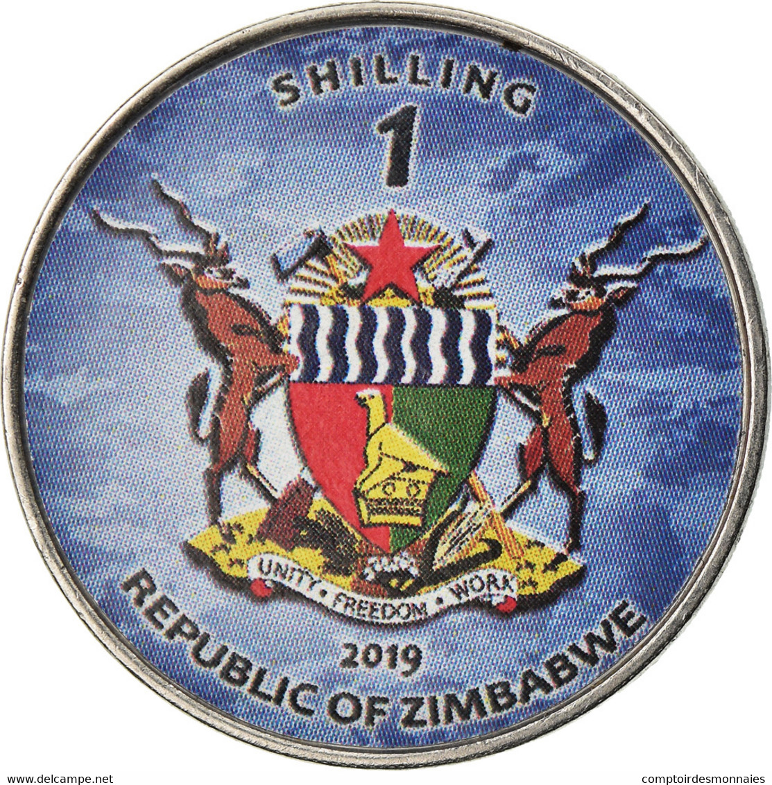 Monnaie, Zimbabwe, Shilling, 2019, Warship -  Porte-avions Nimitz, SPL, Nickel - Zimbabwe