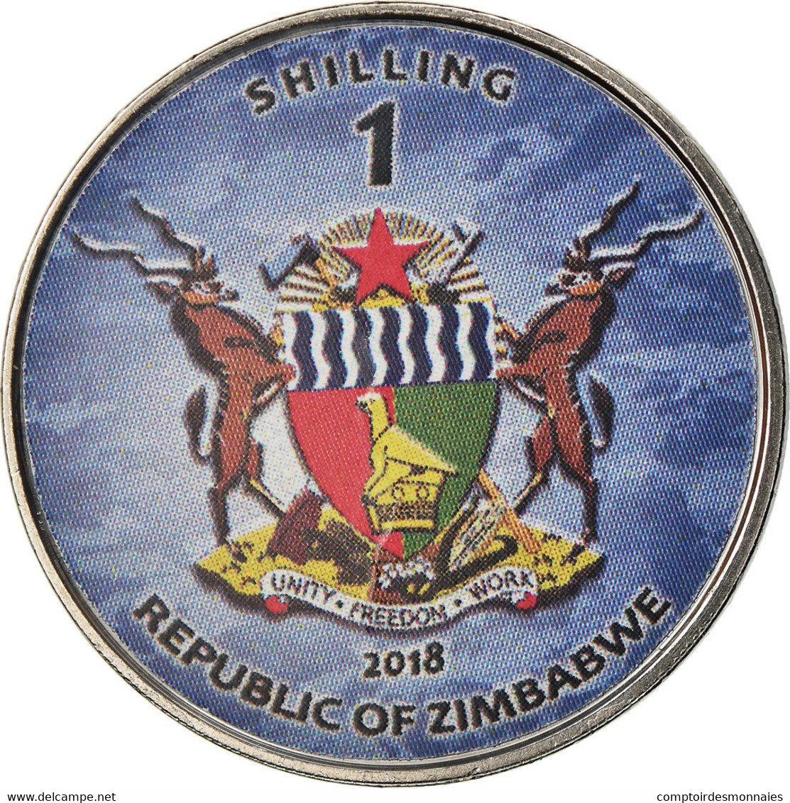 Monnaie, Zimbabwe, Shilling, 2018, Warship -  Destroyer Hobart, SPL, Nickel - Zimbabwe