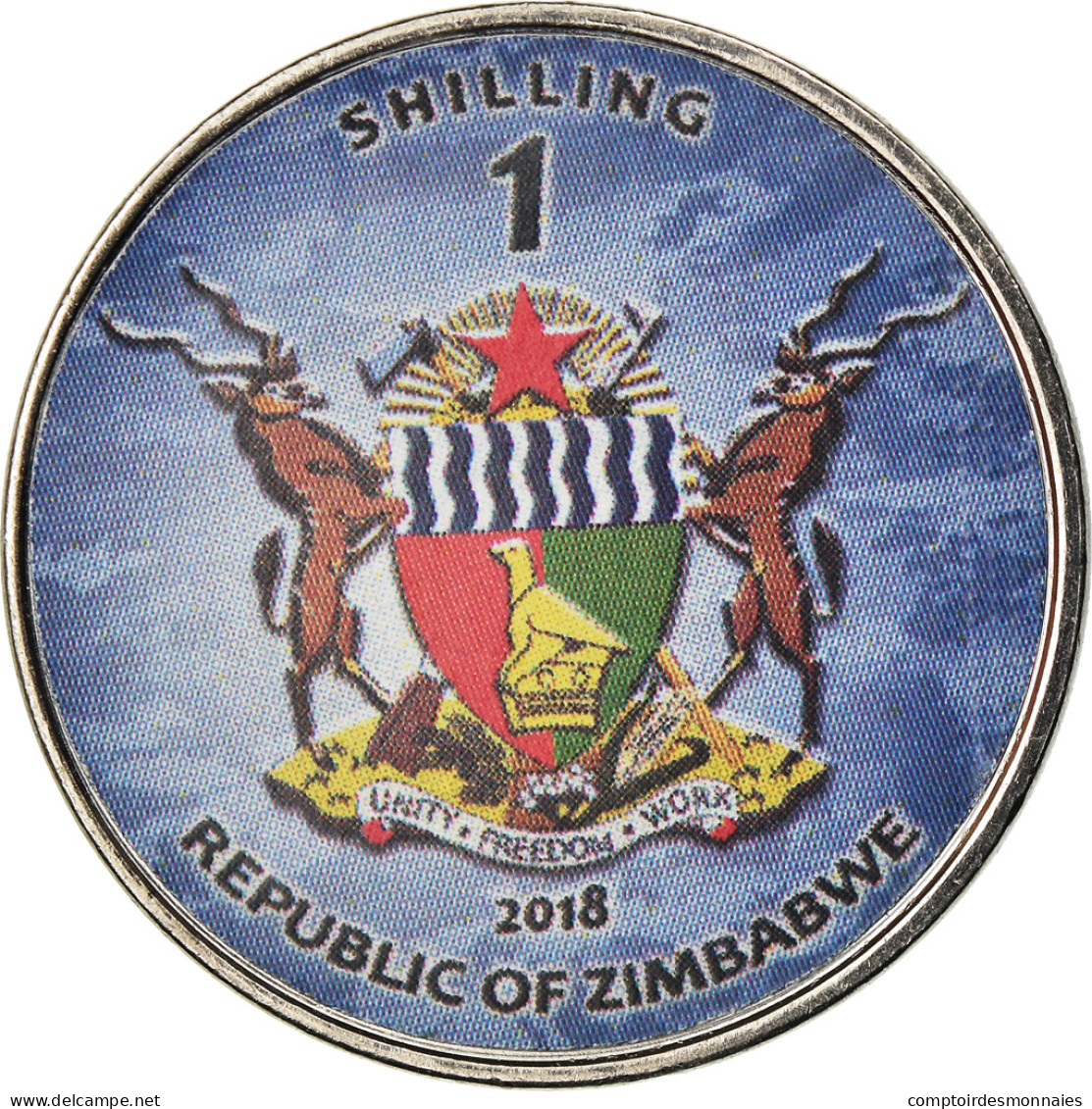 Monnaie, Zimbabwe, Shilling, 2018, Warship -  Destroyer Hobart, SPL, Nickel - Simbabwe