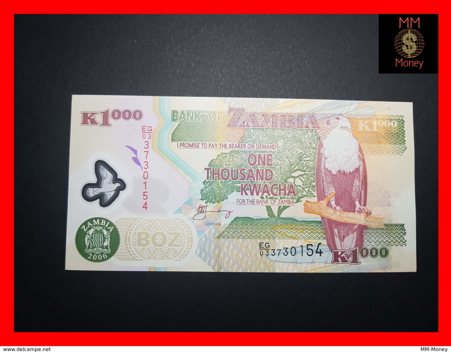 ZAMBIA 1.000  1000 Kwacha  2006  P. 44 E  Polymer   UNC - Zambia