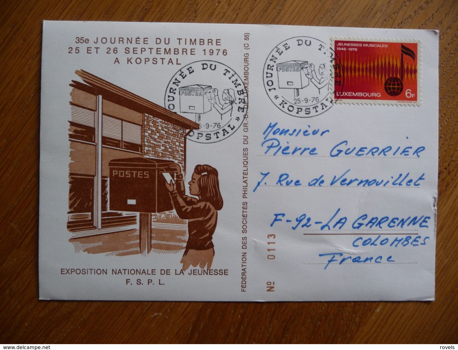 (3) Carte Commémorative Journée Du Timbre Kopstal Luxembourg 1976 - In Gedenken An