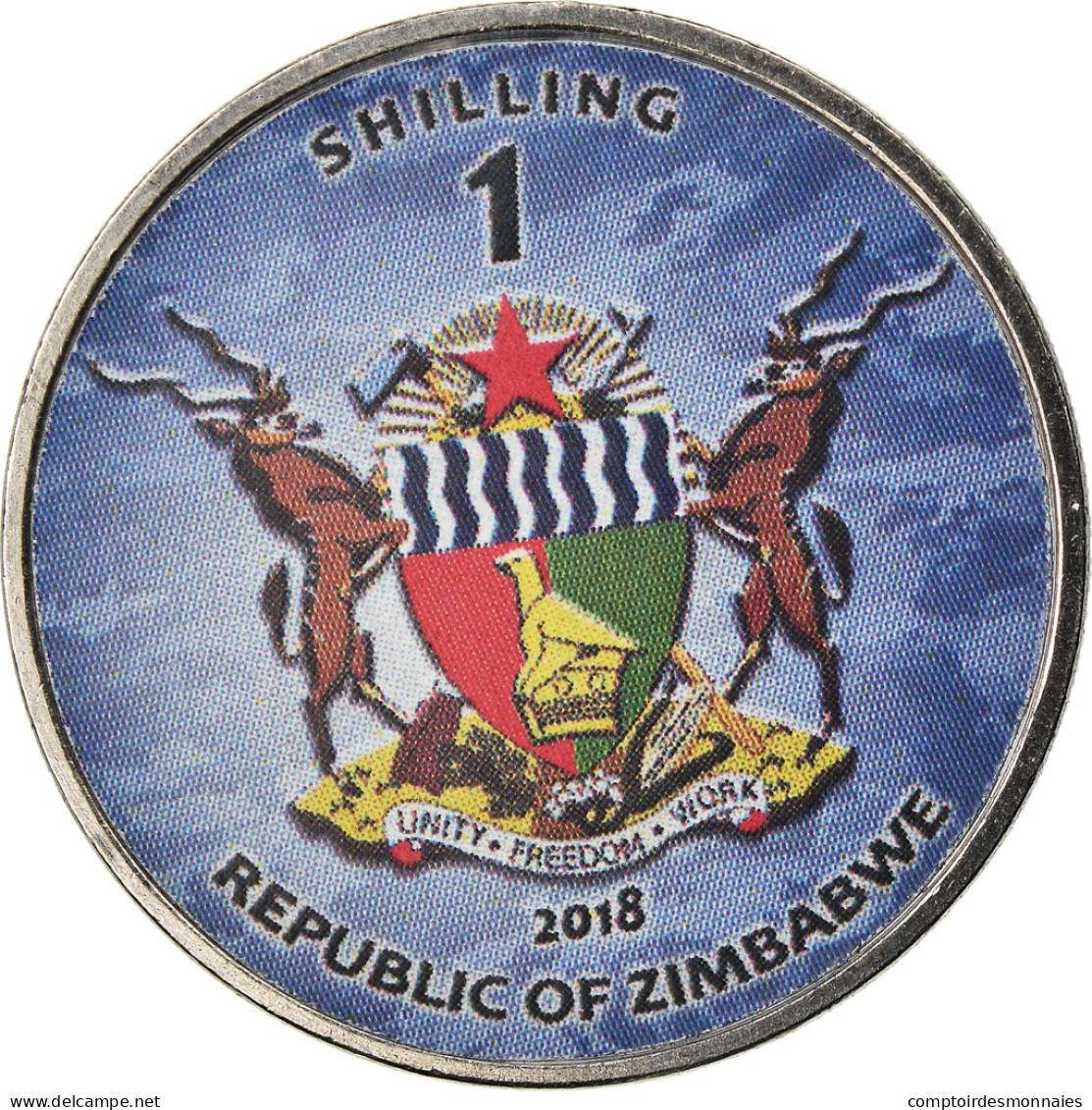 Monnaie, Zimbabwe, Shilling, 2018, Warship -  Destroyer Alklzuki, SPL, Nickel - Zimbabwe