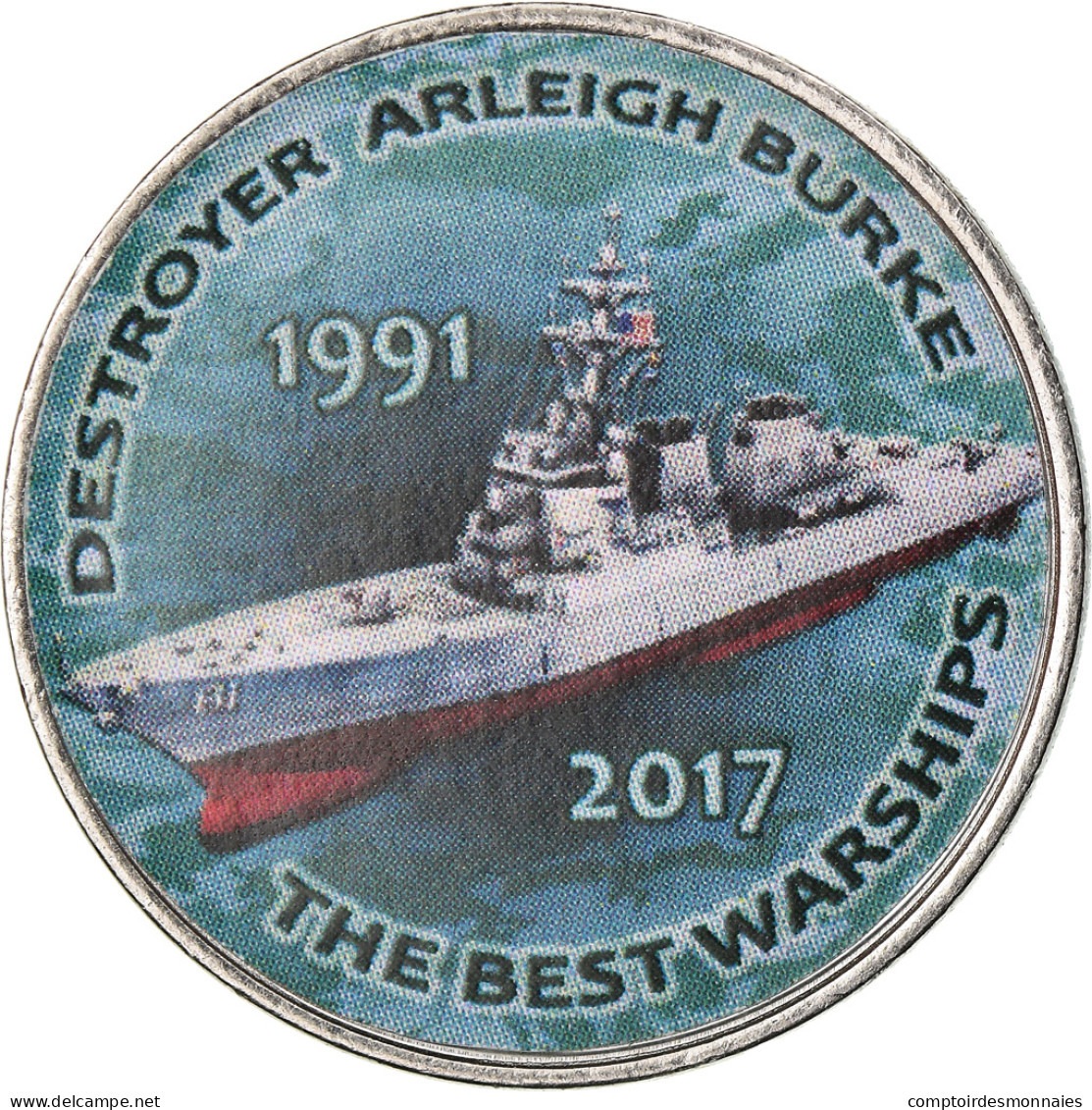 Monnaie, Zimbabwe, Shilling, 2017, Warship -  Destroyer Arleigh Burke, SPL - Zimbabwe