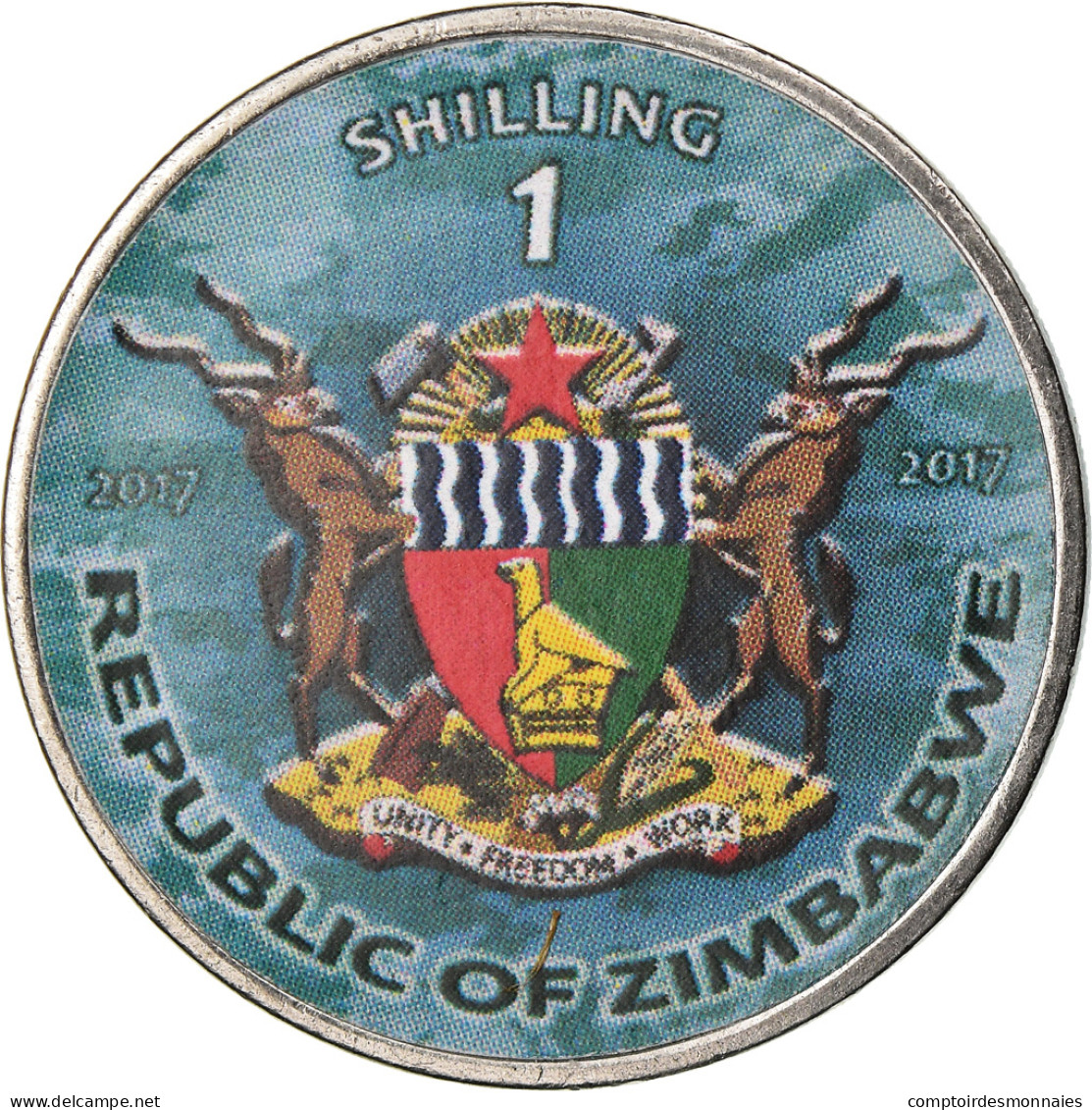 Monnaie, Zimbabwe, Shilling, 2017, Warship -  Destroyer Arleigh Burke, SPL - Zimbabwe