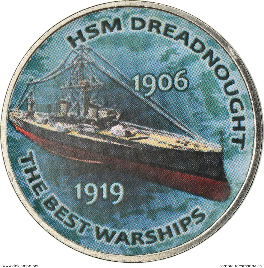Monnaie, Zimbabwe, Shilling, 2017, Warship -  HSM Dreadnought, SPL, Nickel - Simbabwe