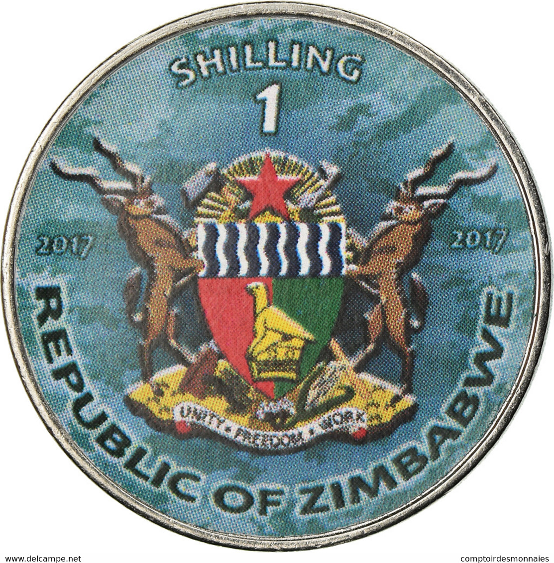 Monnaie, Zimbabwe, Shilling, 2017, Warship -  U.S Aircraft Carrier, SPL, Nickel - Zimbabwe