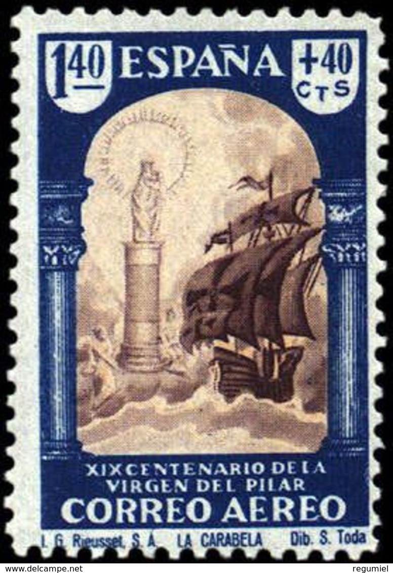 España 0910 ** El Pilar. 1940. - Unused Stamps