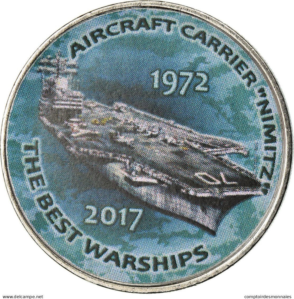 Monnaie, Zimbabwe, Shilling, 2017, Warship -  Aircraft Carrier Nimitz, SPL - Simbabwe