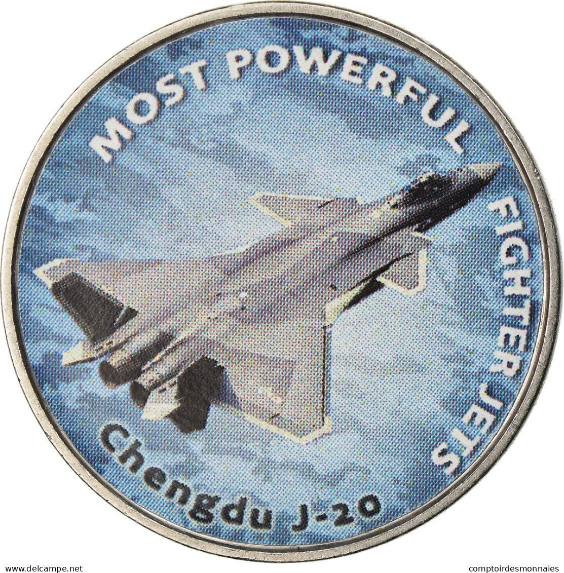 Monnaie, Zimbabwe, Shilling, 2019, Fighter Jet - Chengdu, SPL, Nickel Plated - Zimbabwe