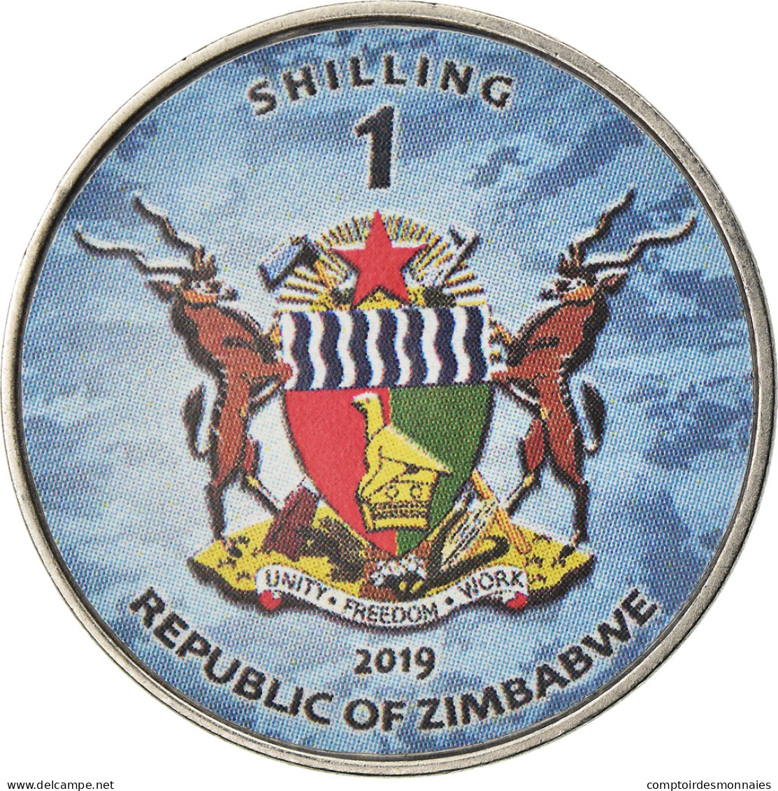 Monnaie, Zimbabwe, Shilling, 2019, Fighter Jet - Chengdu, SPL, Nickel Plated - Simbabwe