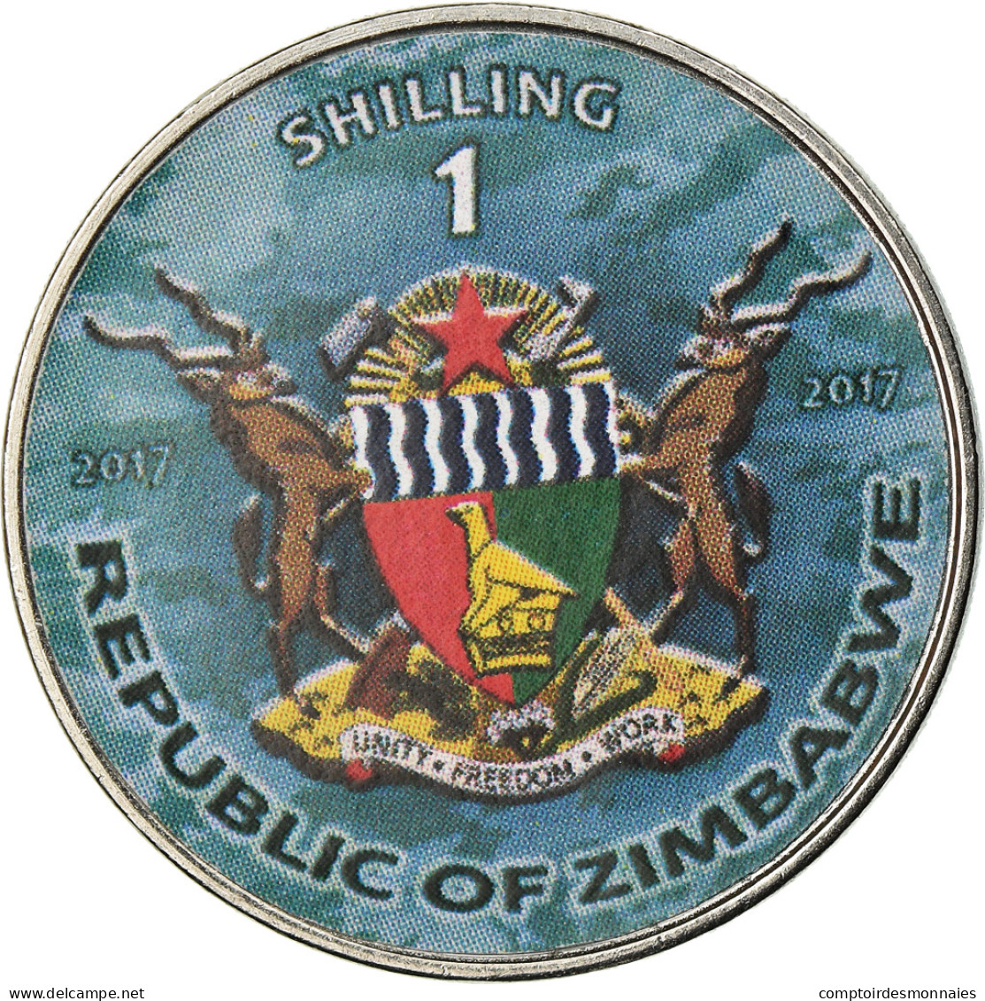 Monnaie, Zimbabwe, Shilling, 2017, Warship -  Battleship Iowa, SPL, Nickel - Simbabwe