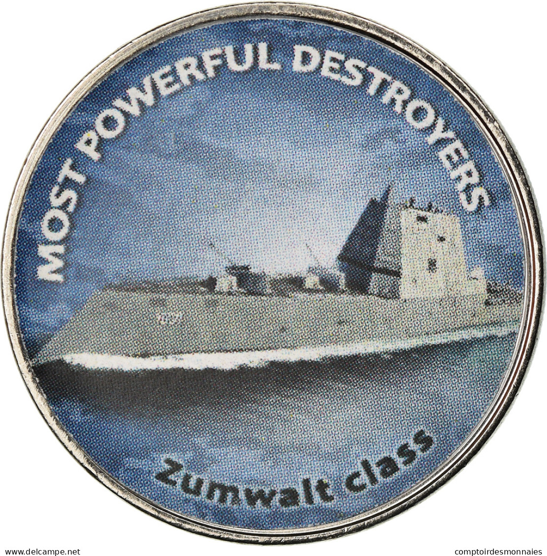 Monnaie, Zimbabwe, Shilling, 2018, Warship -  Destroyer Zumwalt, SPL, Nickel - Simbabwe