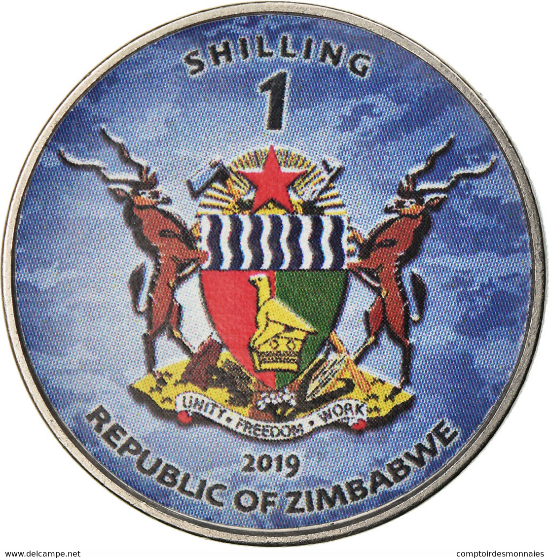 Monnaie, Zimbabwe, Shilling, 2019, Warship -  Porte-avions Cavour, SPL, Nickel - Zimbabwe