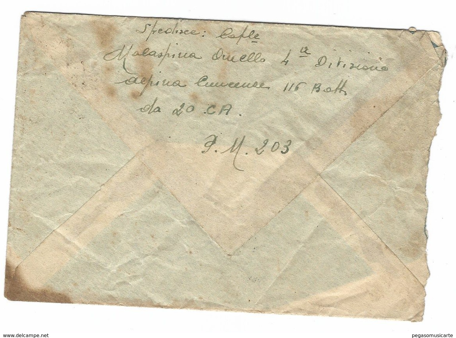 CL360 - STORIA POSTALE LETTERA POSTA AEREA DA CAPORALE ALPINI 4° DIVISIONE A ROMA 1942 CENT 50 - Luftpost