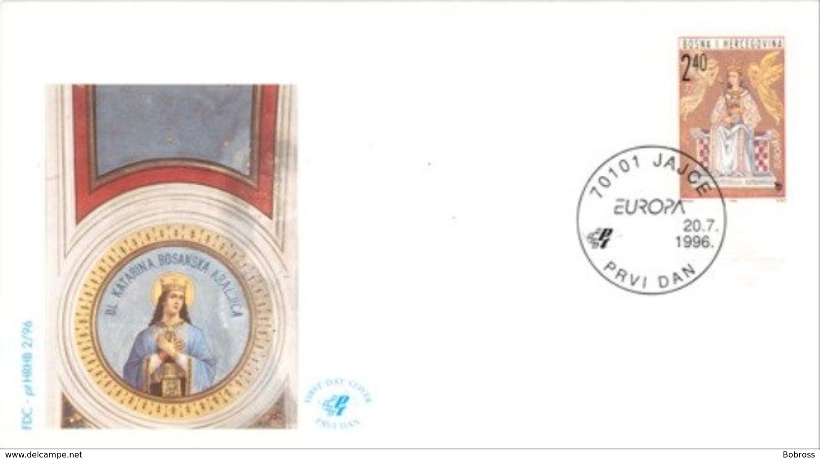 1996 FDC, 2/96, EUROPA - Famous Women - Queen Katarina Kosača, N° 27, Croat Post Mostar, Bosnia And Herzegovina, MNH - Bosnie-Herzegovine