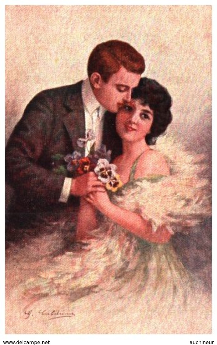 63 Illustration Italie Indéterminé, Couple Pensées (ars Parva 458 - 1900-1949