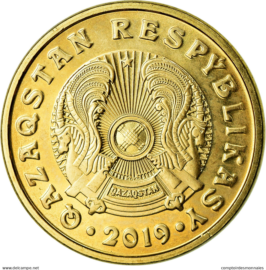 Monnaie, Kazakhstan, 5 Tenge, 2019, Kazakhstan Mint, SPL, Brass Plated Steel - Kazajstán