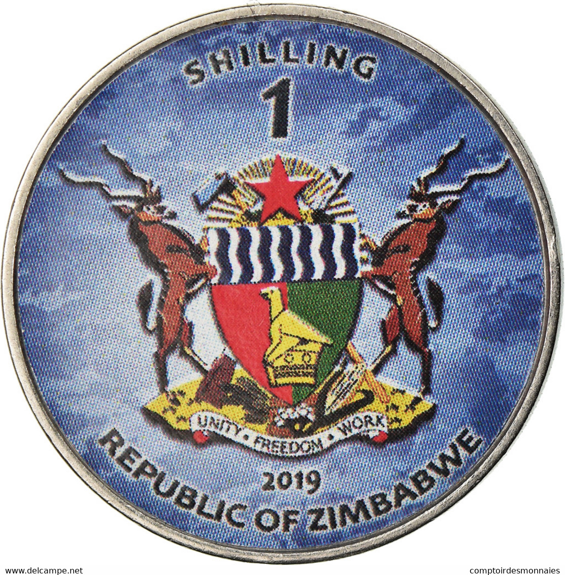 Monnaie, Zimbabwe, Shilling, 2019, Warship -  Porte-avions Vlkramadltya, SPL - Simbabwe