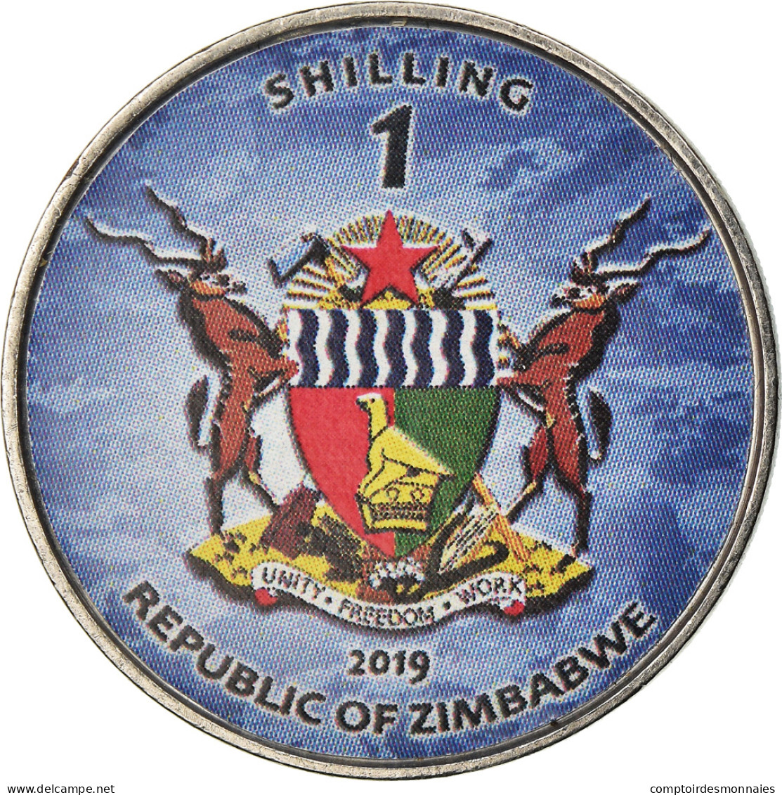 Monnaie, Zimbabwe, Shilling, 2019, Warship -  Porte-avions Ford, SPL, Nickel - Zimbabwe