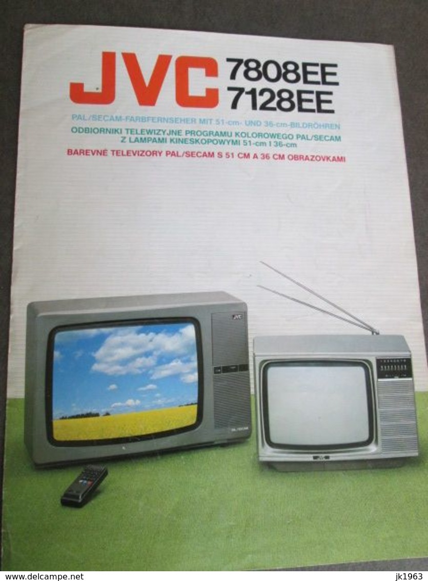 JVC TELEVISION, 7808EE, 7128EE, ORIGINAL BROCHURE, PRINTED IN JAPAN - Television