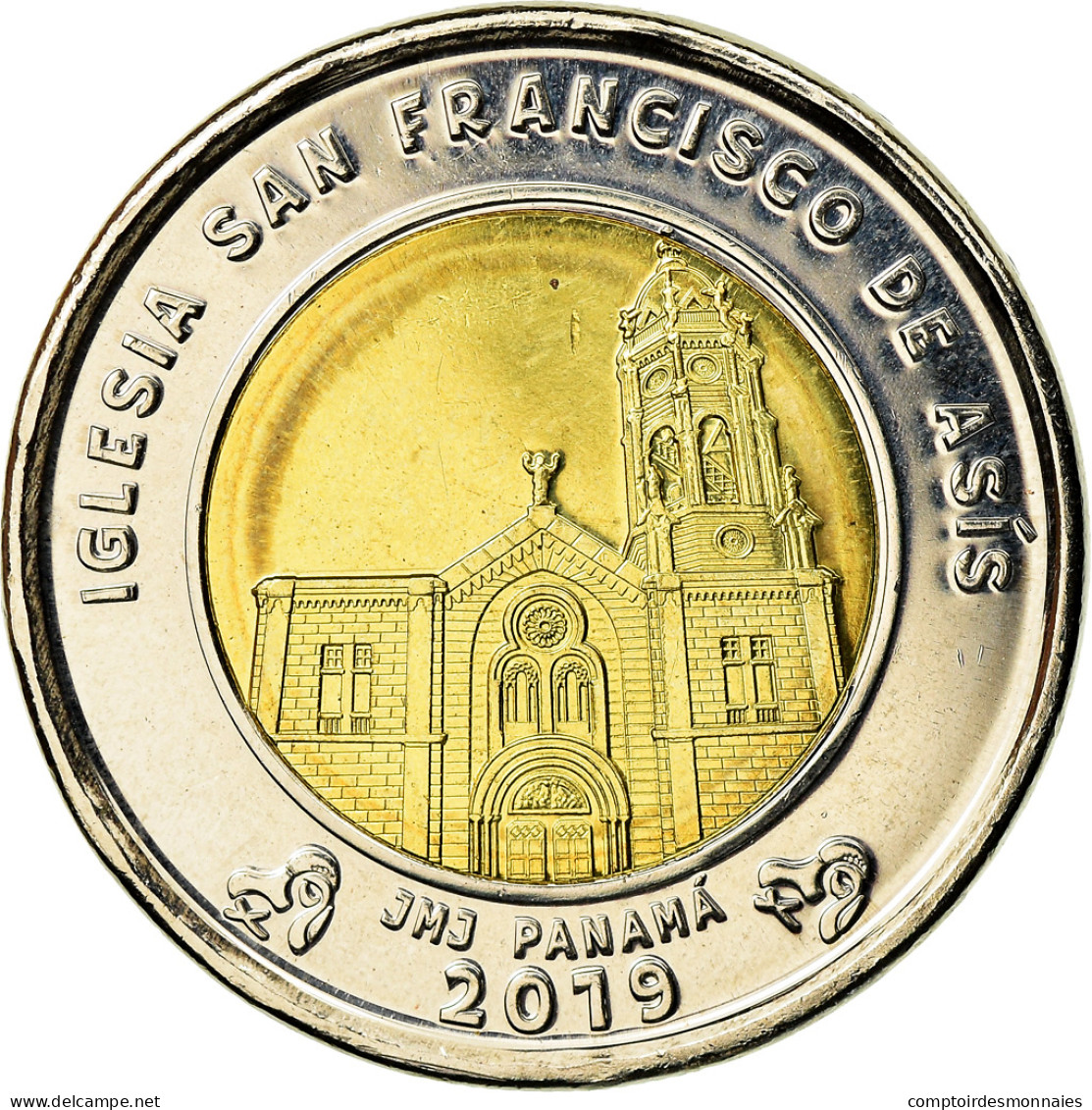 Monnaie, Panama, Eglise San Francisco De Asis, Balboa, 2019, SPL, Bi-Metallic - Panamá