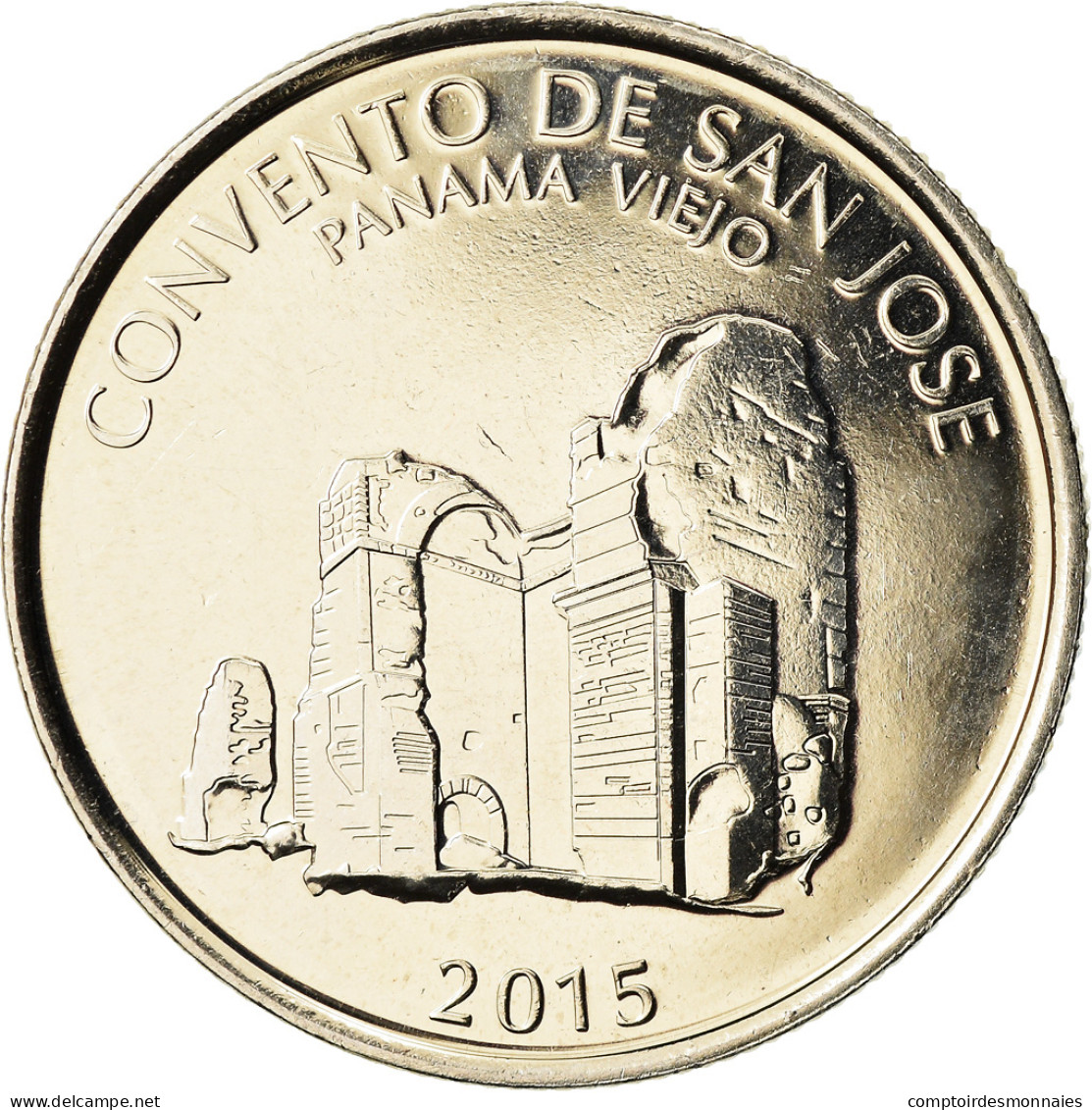 Monnaie, Panama, Couvent De San José, 1/2 Balboa, 2015, SPL, Copper-Nickel Clad - Panamá