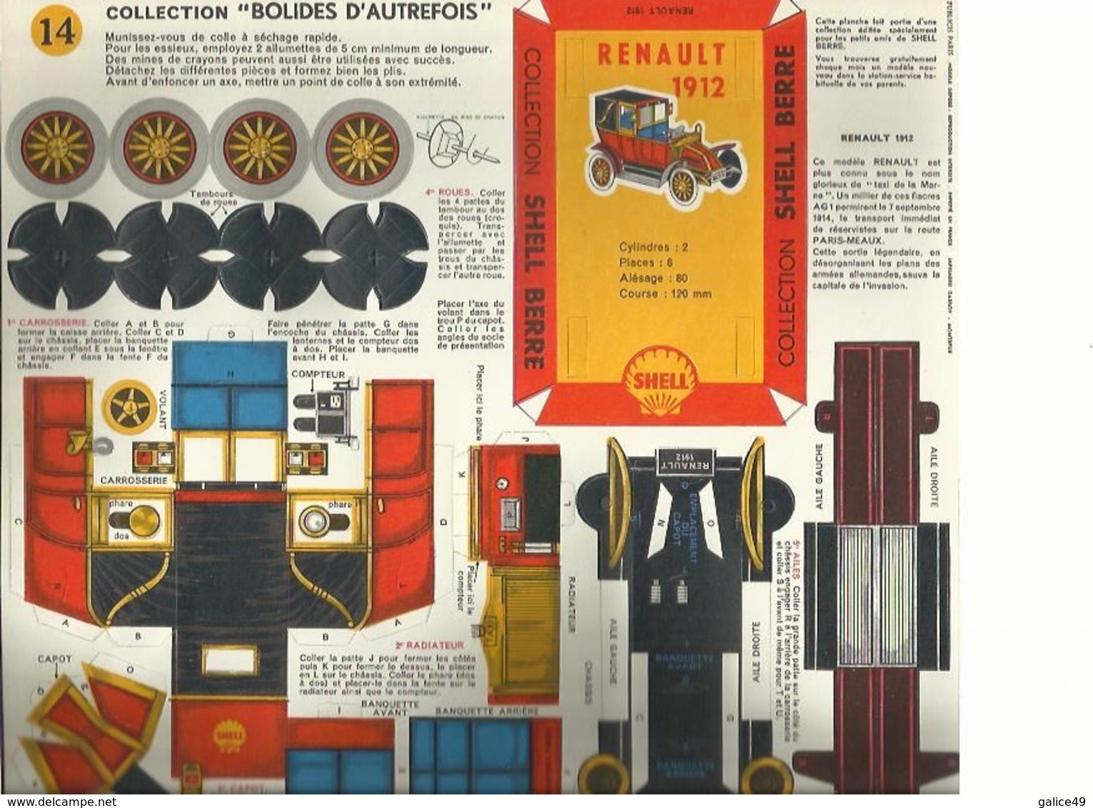 Carton Prédécoupé Shell N°14 Renault 1912 - Bolides D'Autrefois - Kartonmodellbau  / Lasercut