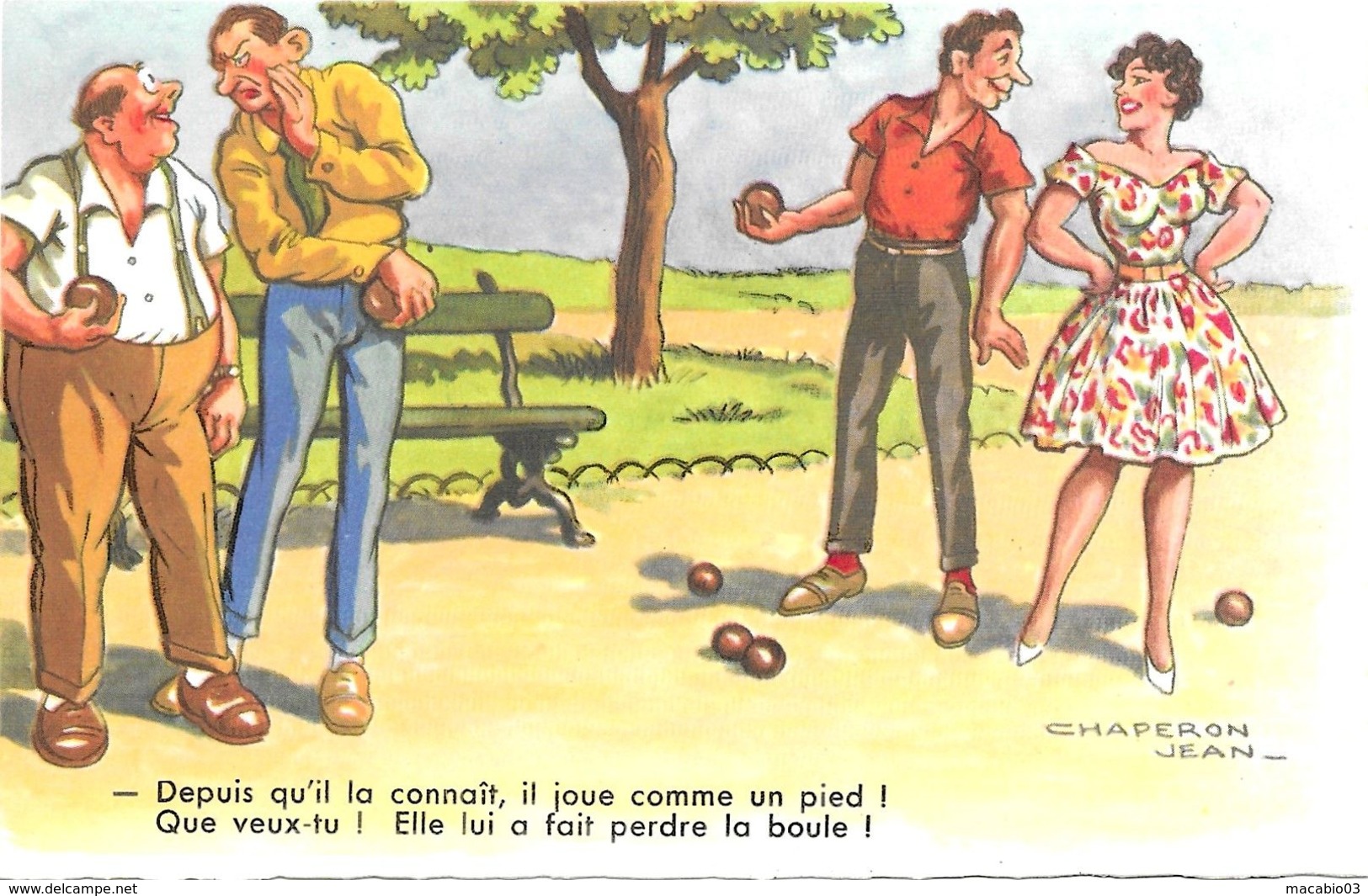 3 Cartes Illustrateurs-  Chaperon Jean La Pétanque Réf 7876 - Chaperon, Jean