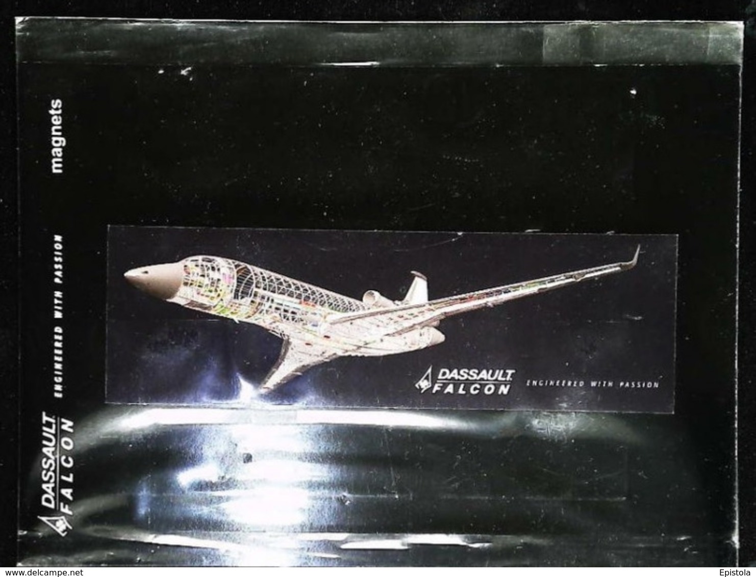 MAGNET Avion - Dassault Aviation - Falcon Sous Etui Publicitaire D'origine - Transportmiddelen