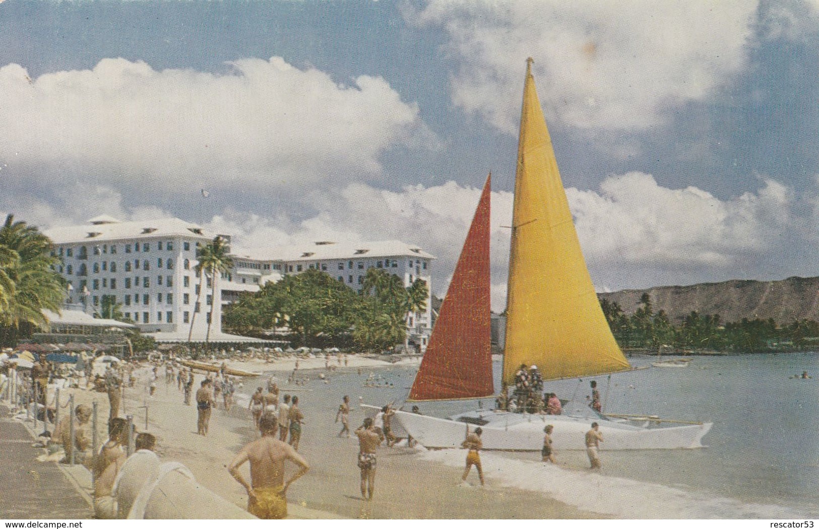 Rare Cpsm Catamaran à Waikiki - Honolulu