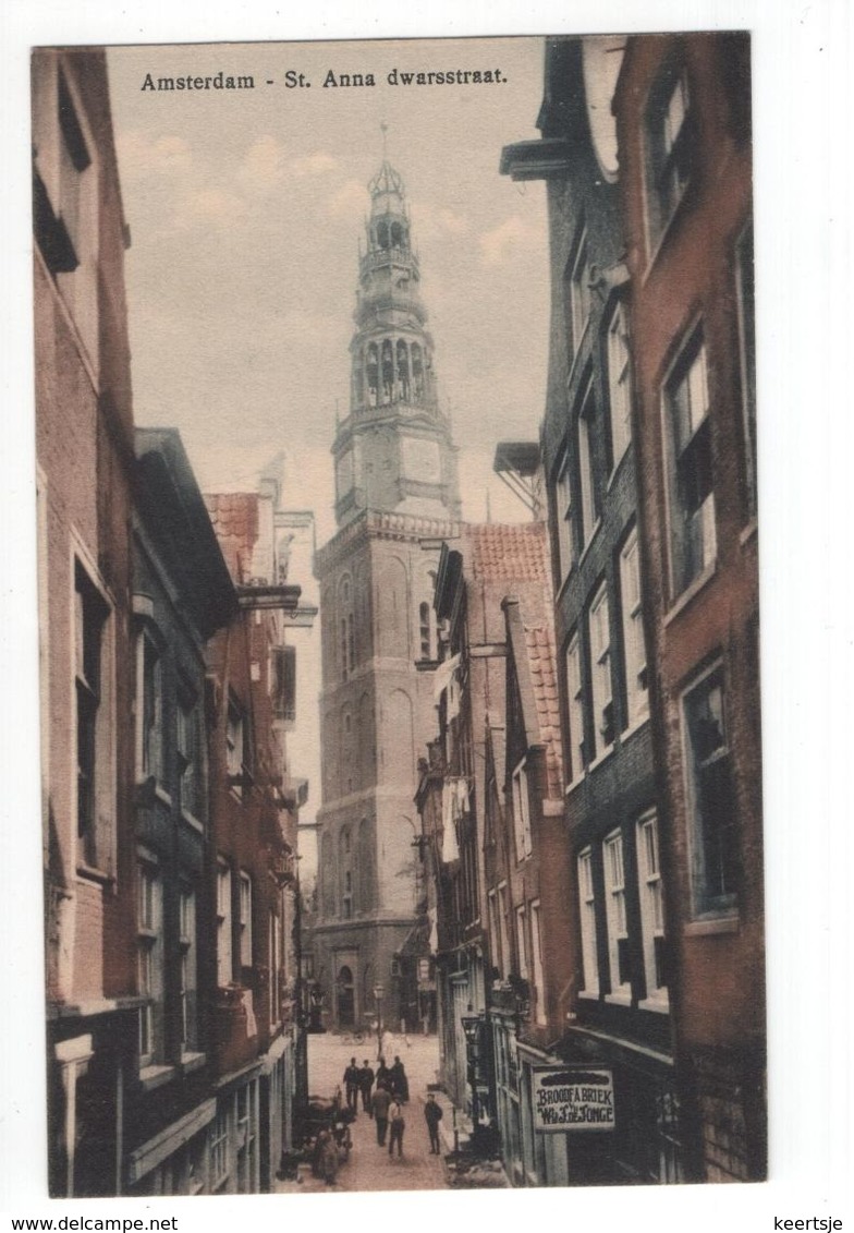 Amsterdam - St Anna Dwarsstraat Brood Fabriek De Jonge 1920 - Amsterdam
