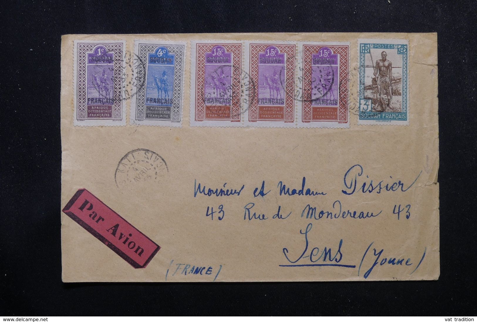 SOUDAN - Enveloppe D'un Militaire De Kati Pour La France En 1933 Par Avion, Affranchissement Plaisant - L 62933 - Lettres & Documents