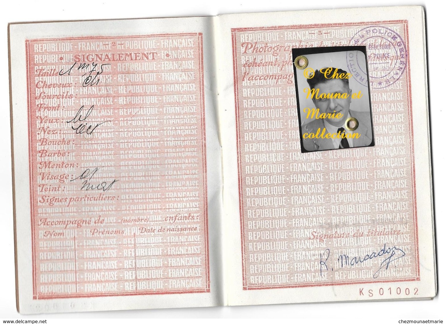 PASSEPORT 1952 - MARCADON  NE 1907 CHATEAUROUX INGENIEUR - HABITE COLOMBES - TAMPONS SUISSE ITALIE - Historical Documents