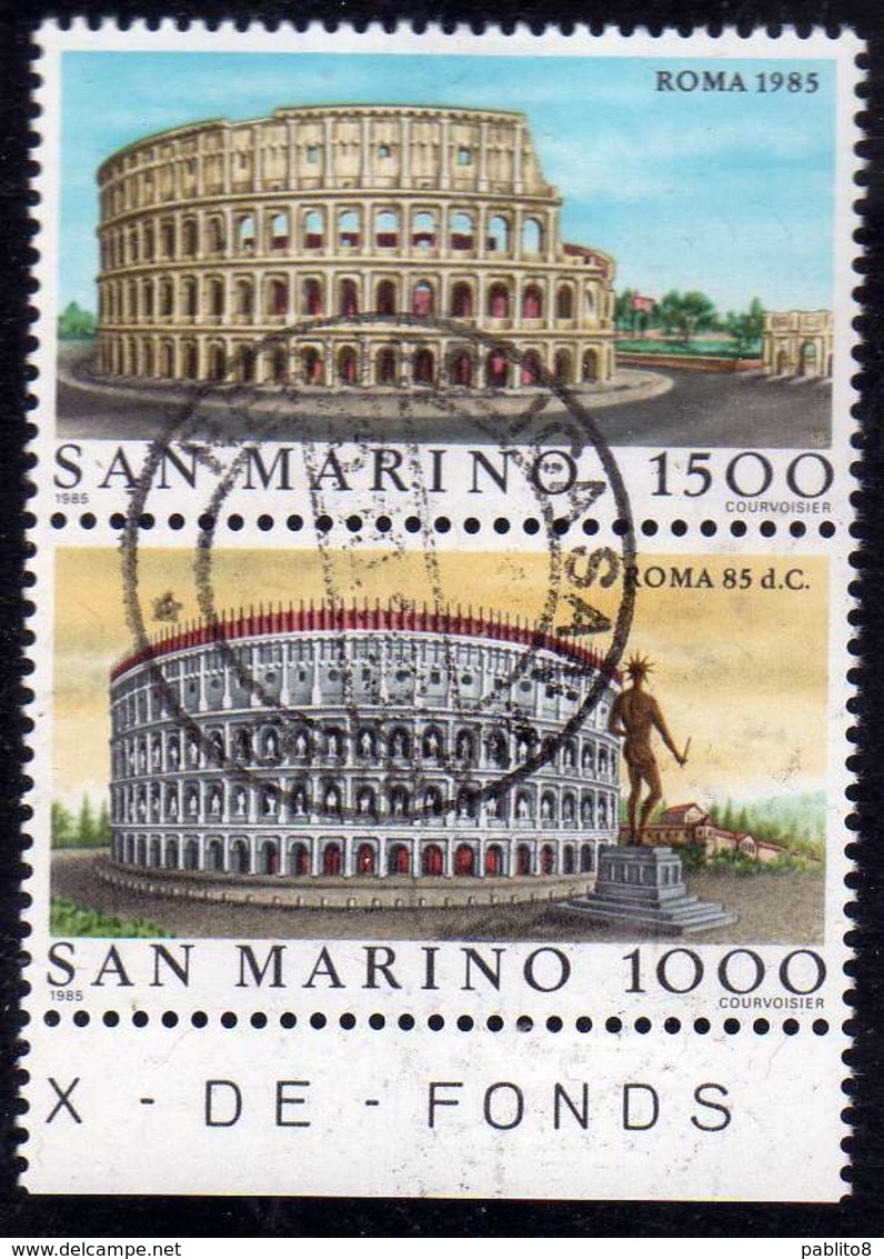 REPUBBLICA DI SAN MARINO 1985 ROMA 85 D.C. SERIE COMPLETA COMPLETE SET USATO USED OBLITERE' - Oblitérés