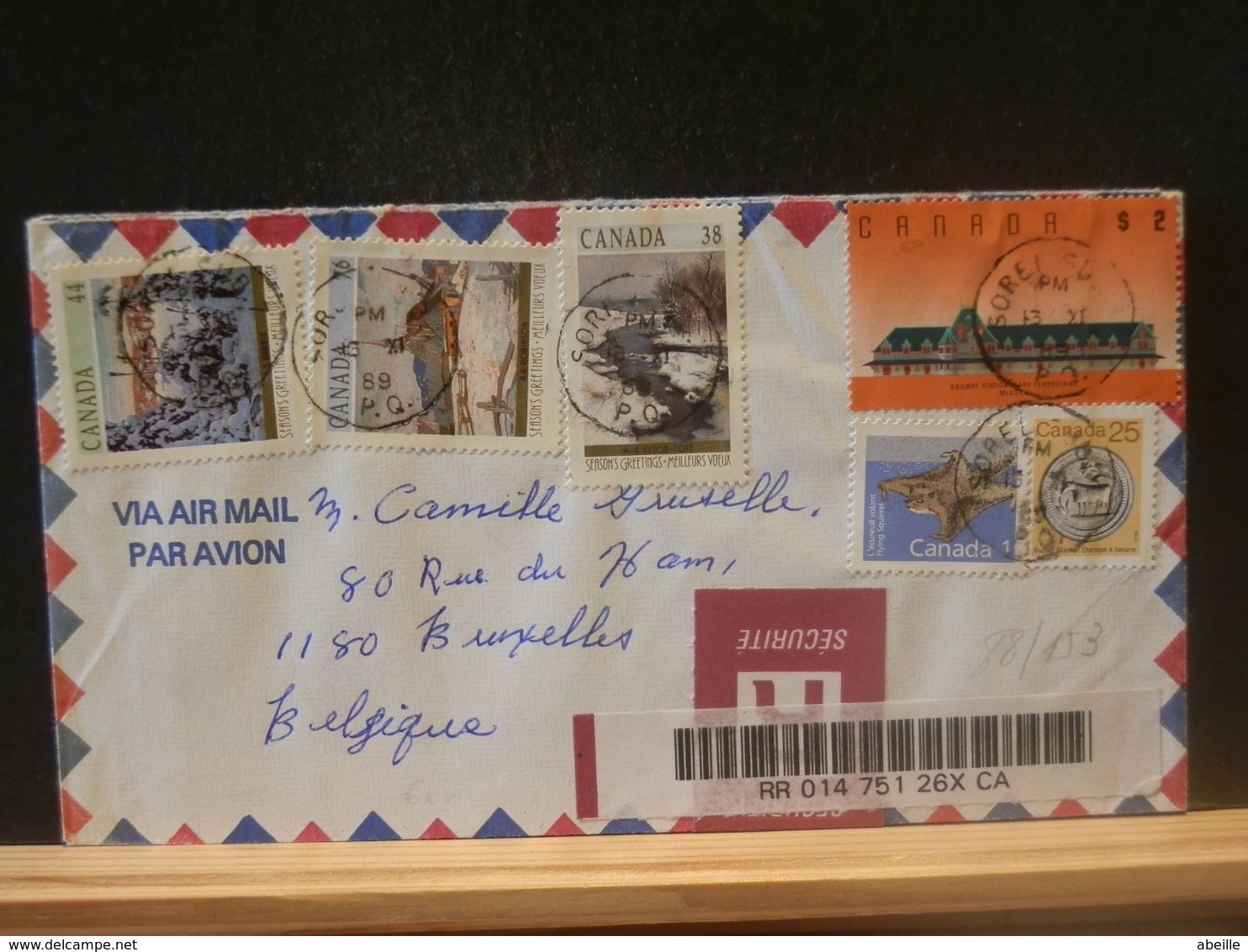 88/153  LETTRE  CANADA  1989 - Aangetekend