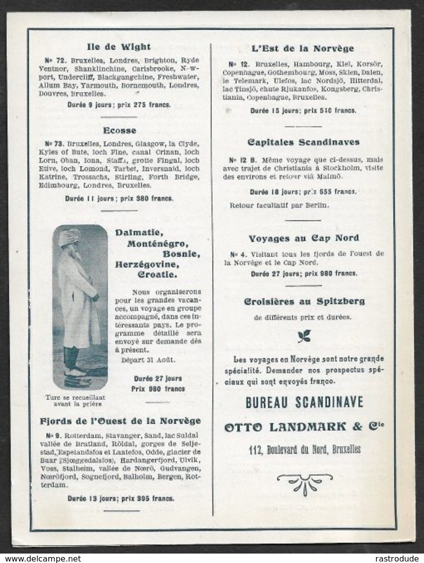 1907 BELGIQUE - PRÉOBLITÉRÉ 1c A GAND  - IMPRIMÉ ILLUSTRÉ PUBLICITÉ  - AGENCE VOYAGES, EXCURSIONS - Rollini 1900-09