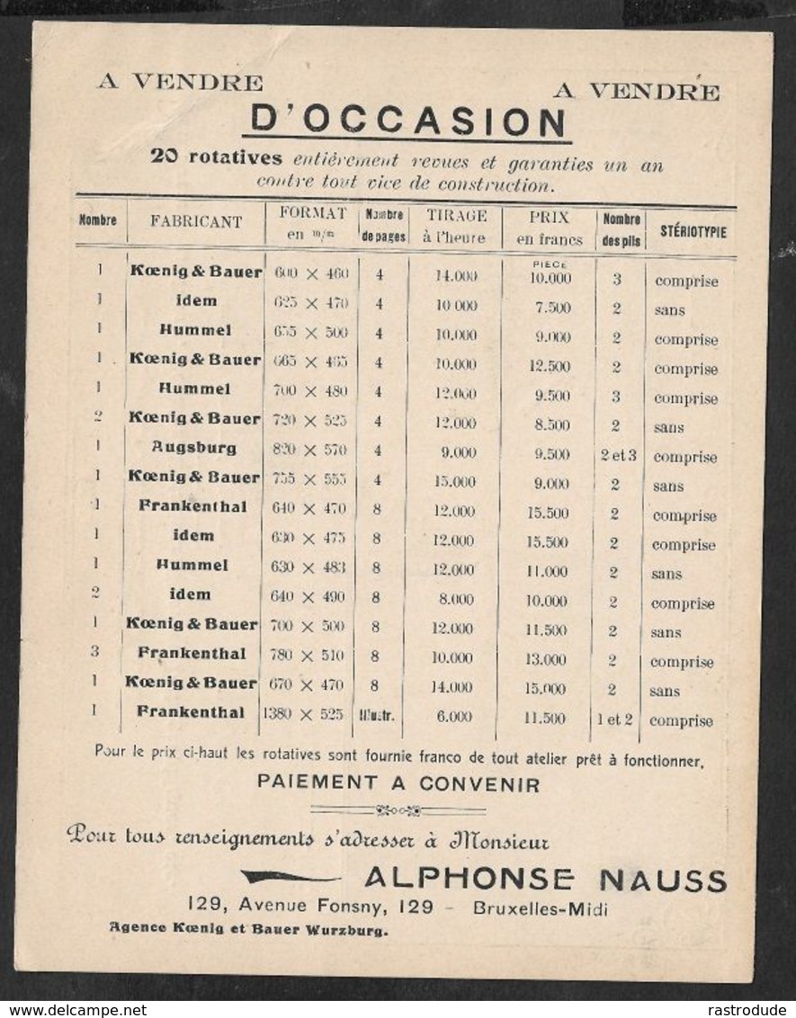 1907 BELGIQUE - PRÉOBLITÉRÉ 1c A GAND  - IMPRIMÉ ILLUSTRÉ PUBLICITÉ  - PRESSE LITHOGRAPHIQUES, PRESSE - Roulettes 1900-09