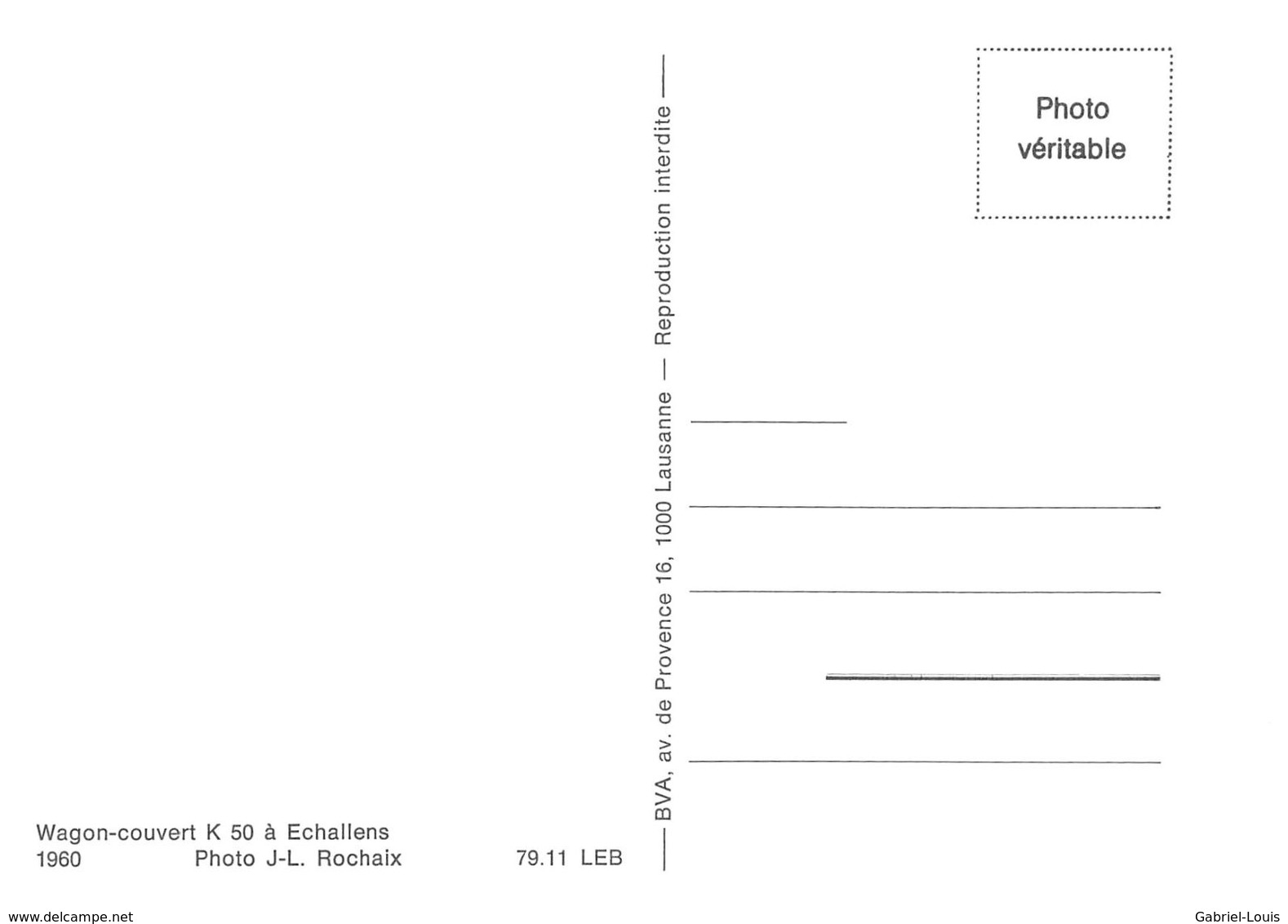 BVA - Wagon-couvert K 50 à Echallens - Lausanne - Echallens - Bercher - LEB - L.E.B.  - Ligne De Chemin De Fer Train - Bercher