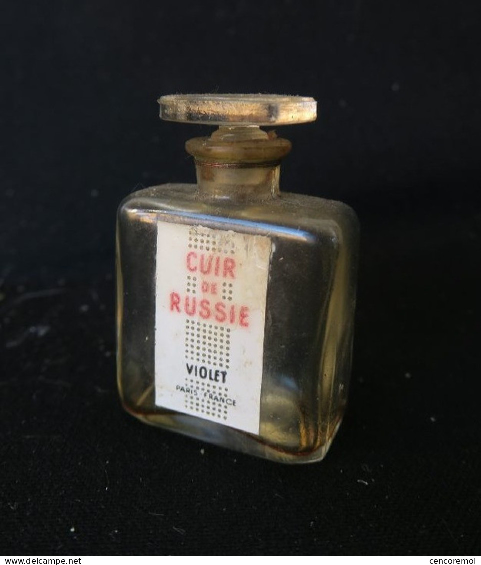 Petit Flacon à Parfum De Collection, 1 ère Taille, Parfumerie Violet, Cuir De Russie - Flakons (leer)