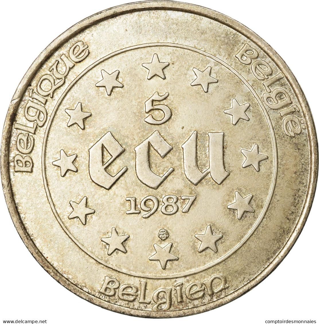 Monnaie, Belgique, Charles Quint, 5 Ecu, 1987, SUP+, Argent, KM:166 - Ecu