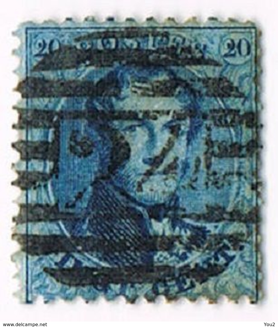 N°15 - Stempel : 24 Bruxelles 8 Barres - 1863-1864 Medaillons (13/16)