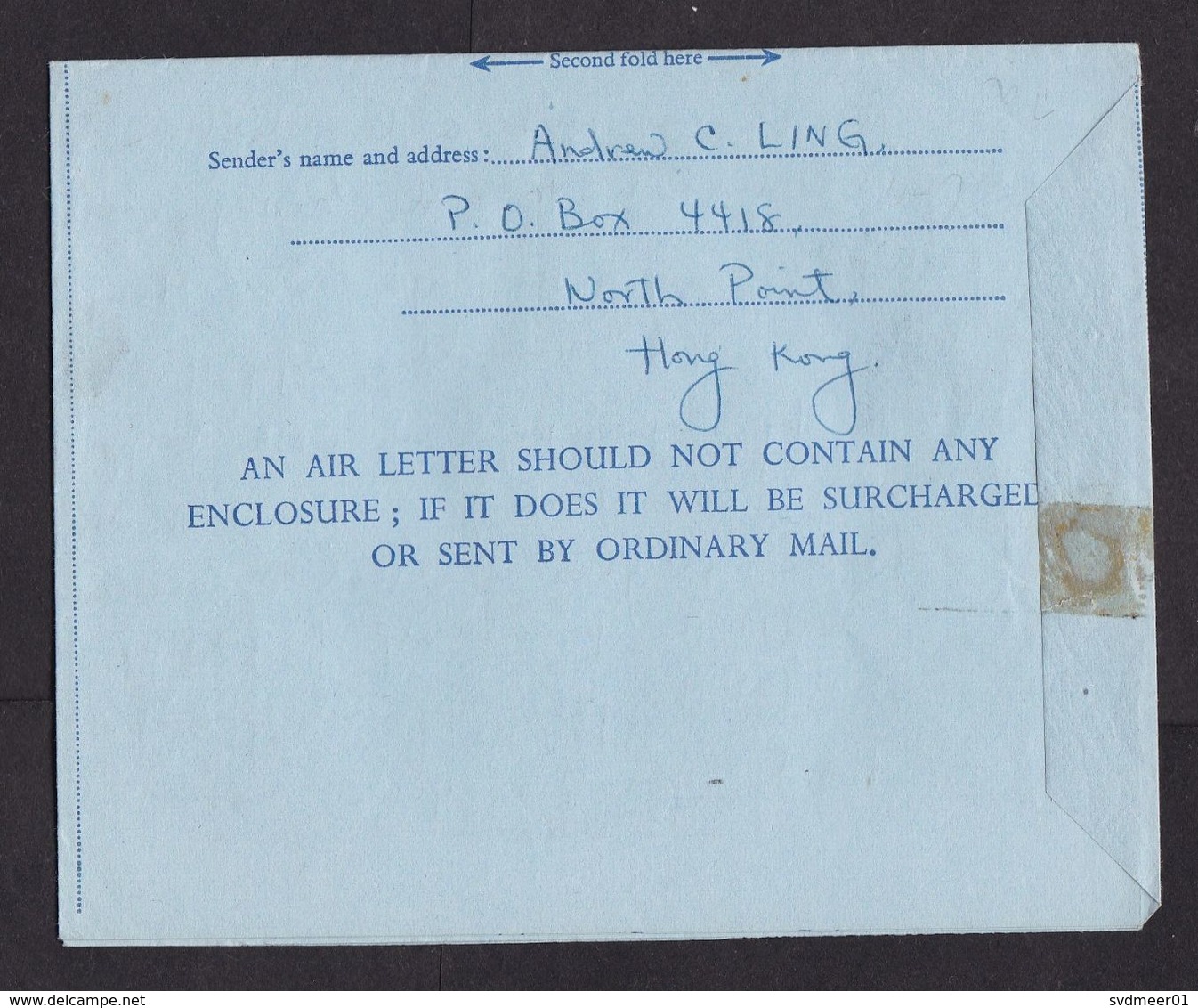 Hong Kong: Stationery Aerogramme To USA, 1962, Queen Elizabeth, Air Letter (small Stain At Back) - Covers & Documents