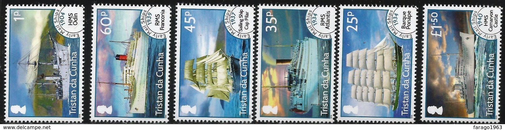 2015 Tristan Da Cunha Early Mail Ships Definitives Complete Set Of 12 MNH @FACE Value - Tristan Da Cunha